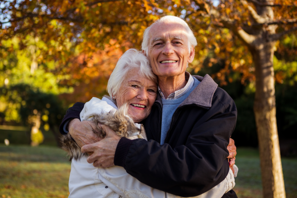 Happy elderly couple